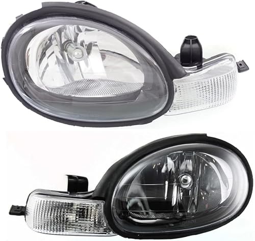 KarParts360 Para 2001 PLYMOUTH NEON conjunto de faros delanteros par lado conductor y pasajero con bombillas sustituye CH2502127 CH2503127