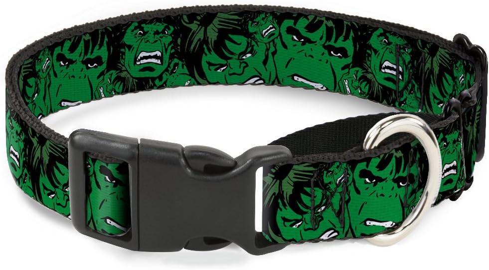 Buckle-Down Dog Collar Martingale Deadpool Utility Belt Logo Pockets Black Reds Browns 18 to 32 Inches 1.5 Inch Wide