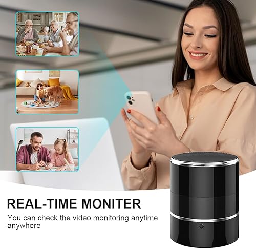 Miniatura 6 de Cámara de seguridad WiFi en altavoz Bluetooth con ángulo de visión de 240, cámaras de seguridad inalámbricas, aplicación de teléfono de cámaras