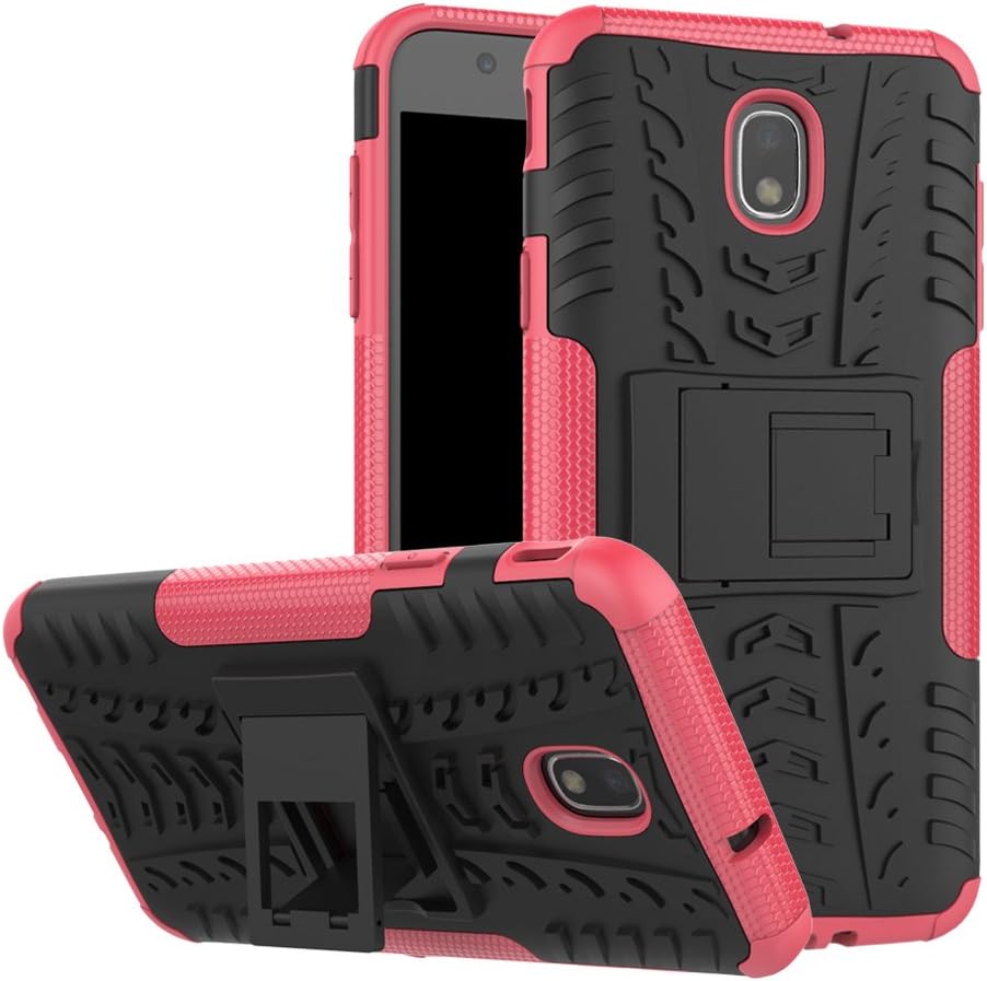 Galaxy J3 2018 Case with HD Screen Protector, J3 Star, J3 V 3rd Gen,J3 Achieve Case,Express Prime 3/Amp Prime 3,J337A,J3 Orbit,Case Kickstand SunRemex for Samsung Galaxy J3 (Pink)