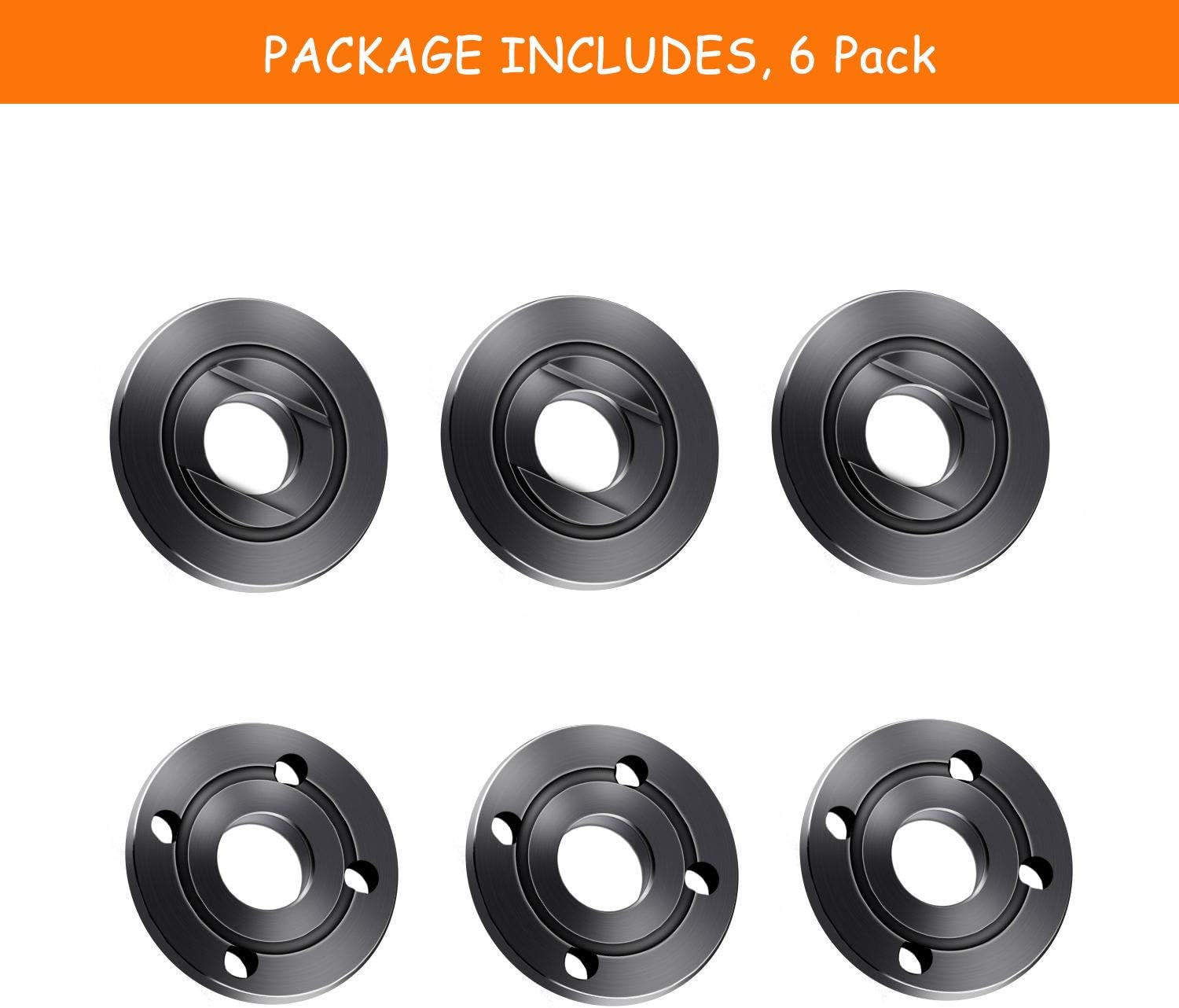 Angle Grinder Flange Nut 5/8 for compatible with Ryobi Inner Outer Flat Adapter Nut Replace 224399-1 193465-4 224568-4 9005BZ 9015B (6 Pack)