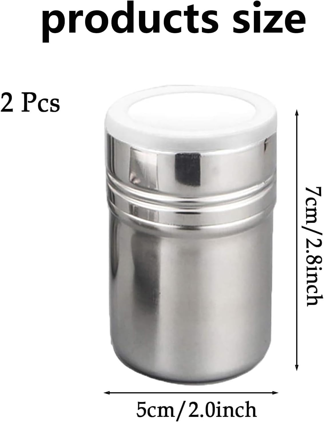 Flour Sugar Salt Shaker with Lid,2 Pcs Fine Mesh Flour Icing Sugar Salt