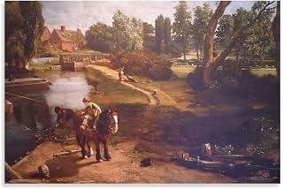 LRefiozas Single Hanging Picture John Constable Painters' Works Printed Canvas Poster Wall Art - Classic Landscape Painting Home Decor for Living Room Office Bedroom (25) Unframe-style 16x24inch(40x60