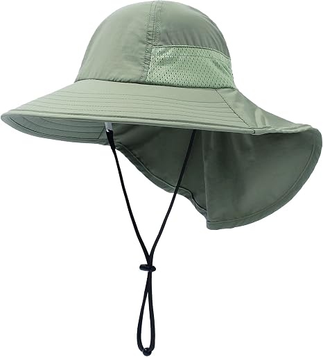Malaxlx Chapeau de soleil avec protection nuque UPF 50+