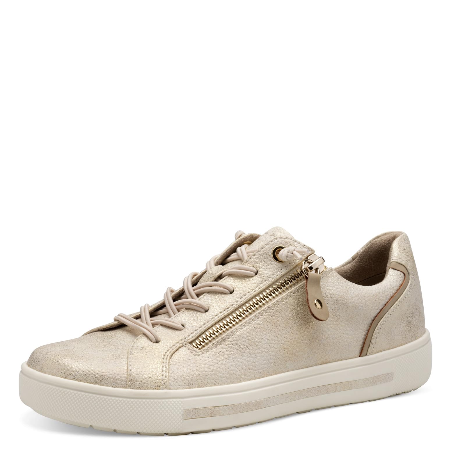 Jana Women’s Flat Sneakers with Zip Vegan, Cloudy Gold, 6,5 UK