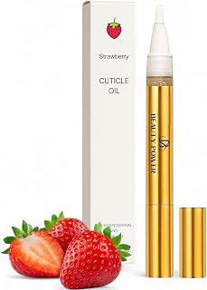 Cuticle Oil Pen - Strawberry Scent, Vitamin E Nail Strengthener and Growth Serum for Nail Care, Nourishing and Hydrating Formula for Healthier, Stronger Nails