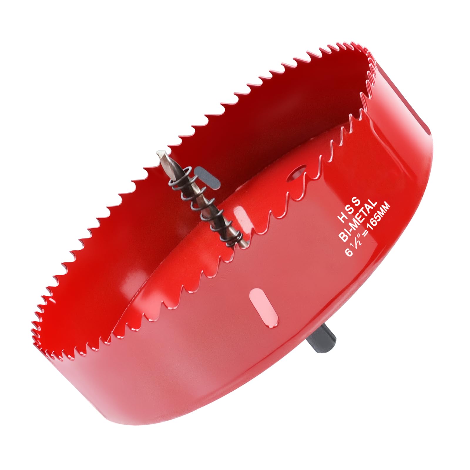 LC LICTOP 6.5 Inch Hole Saw, Heavy Duty Bi-Metal Cornhole Cutter, HSS Blade Drill Bit for Ceiling Light, Wood, Soft Metal Sheet, Plastic Panel, Drywall and Fiberboard, with Positive Rake Teeth, Red