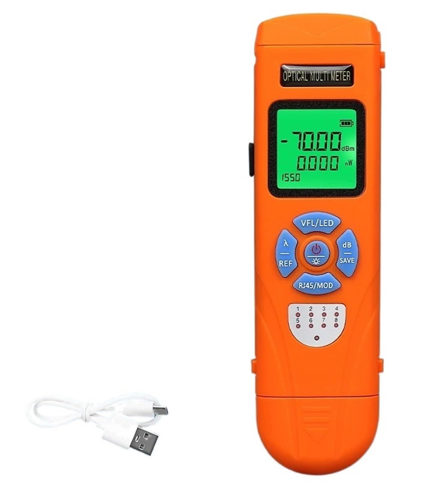OTDR prueba RJ45 con localizador visual de fallos de 30mW para fibra óptica FTTH