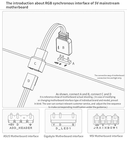 Barrow 5V Aurora Motherboard to LED Adapter Cable