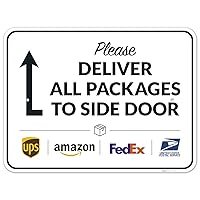 Vista 83 de Letrero de entrega del paquete, instrucciones de entrega (idioma español no garantizado), 10 x 7 pulgadas, aluminio 040 sin óxido, resistente a