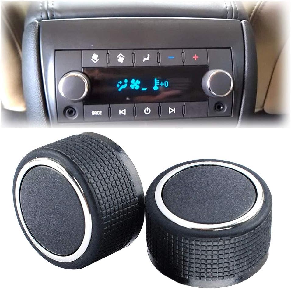 Gekufa Rear Radio Knobs Compatible with 2007-2013 Chevy Tahoe Chevrolet Silverado GMC Acadia Sierra Escalade Buick Enclave Yukon Cadillac-Radio Audio Volume Control Knob Replacements GM 22912547