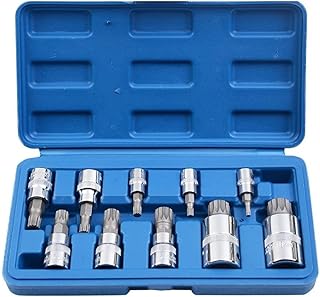 10pc XZN 12 Point MM Triple Square Spline Bit Socket Tamper Proof,Jikkolumlukka