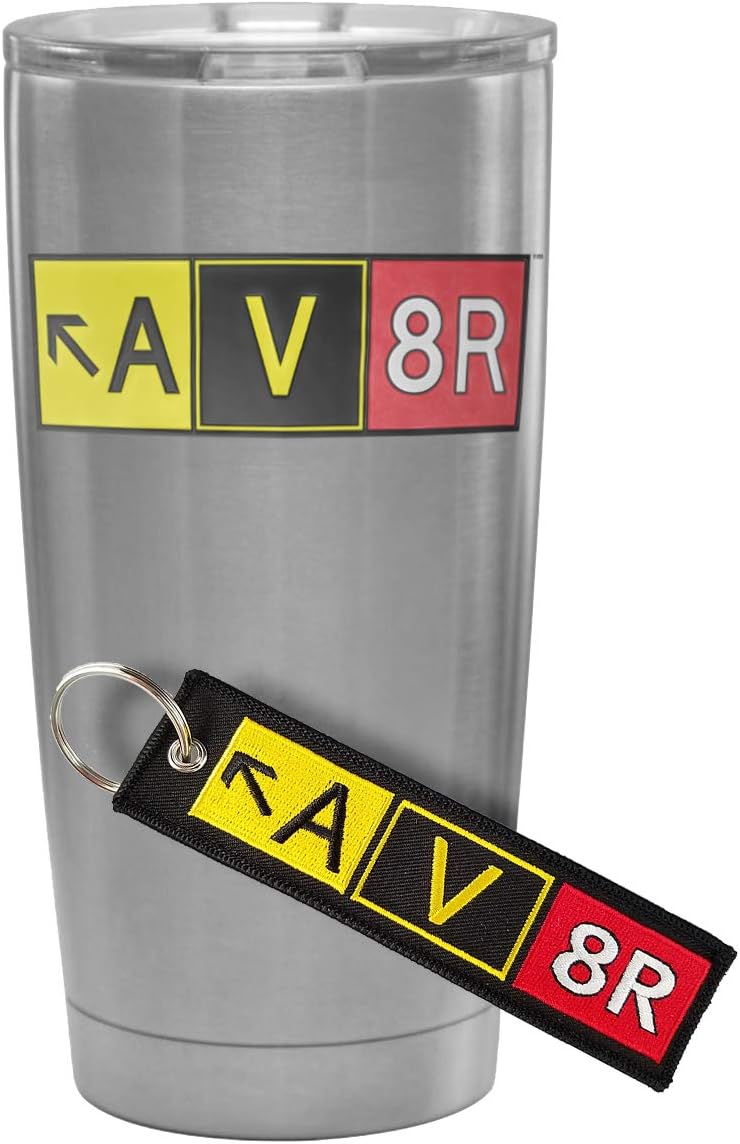 AV8R Pilot Expressions Stainless Steel Insulated Tumbler and Keychain