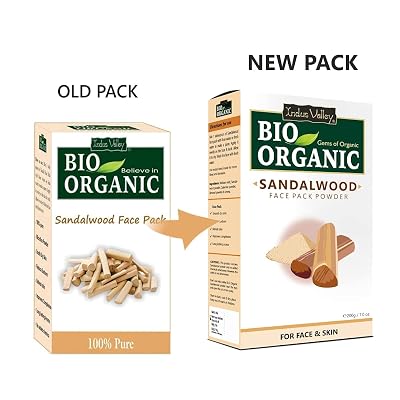 Indus Valley Bio Organic Sandalwood Face Pack Powder Lightens Suntan, Dark Spots & Pigmentation Prevents Acne Breakouts 