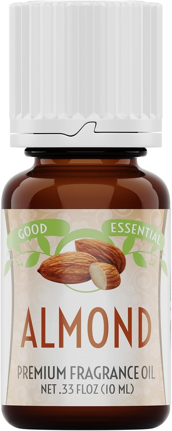 Good Essential โ Professional Almond Fragrance Oil 10 ml for Diffuser, Candles, Soaps, Perfume, Aromatherapy 0.33 fl oz