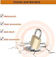 Vista 2 de 10Pack Small Locks with Same Keys, 3/4" (20mm) Wide Lock Body Solid Brass Padlocks Keyed Alike, Mini Padlocks for Suitcases/Luggage/Backpacks/Tool