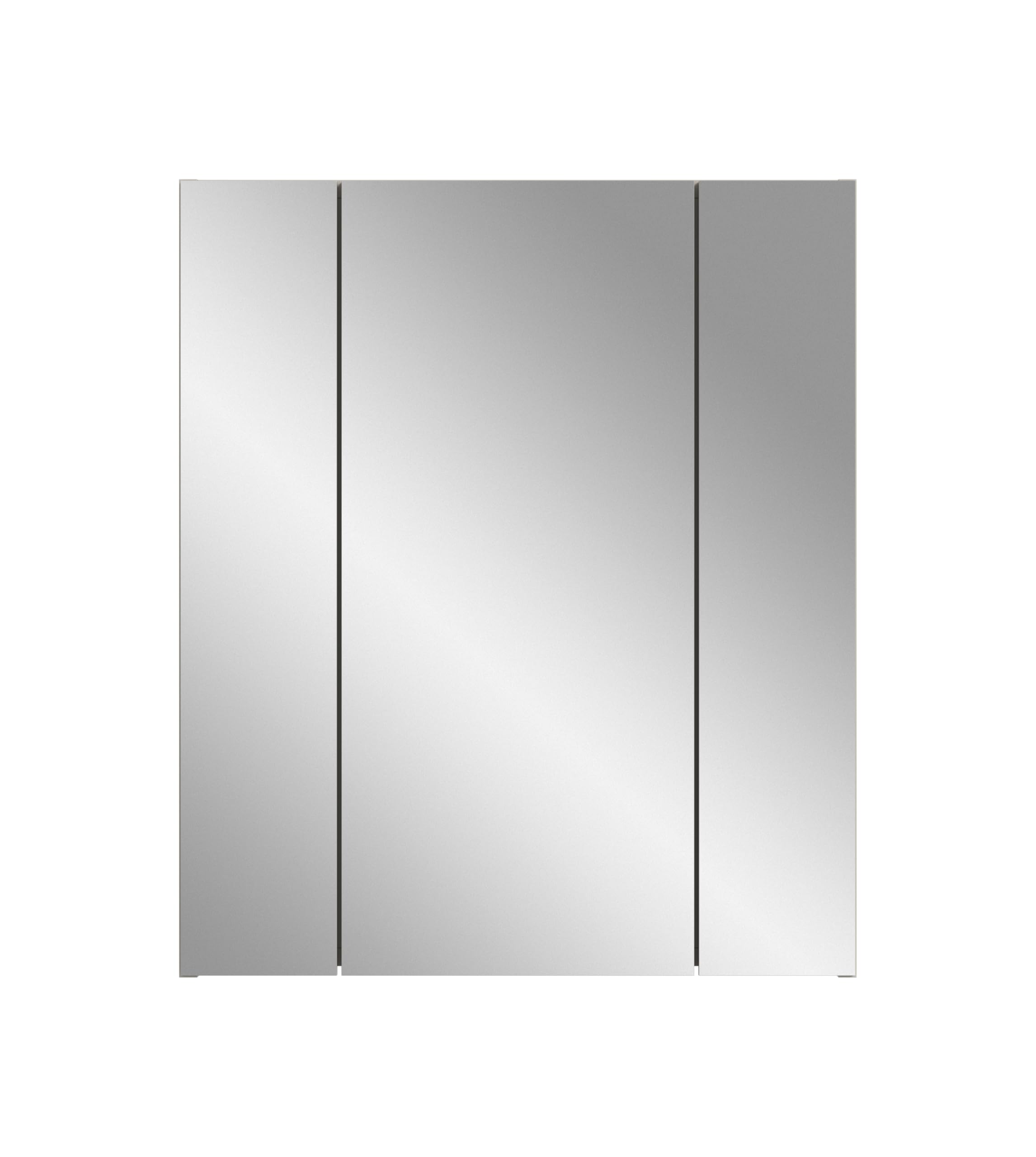 xonox.home – Spiegelschrank Ice 60x70x18 cm in Kaschmir Melamin und Kaschmir matt – Eleganter Badspiegel mit Stauraum – Ideale Lichtreflexion – Bild 2