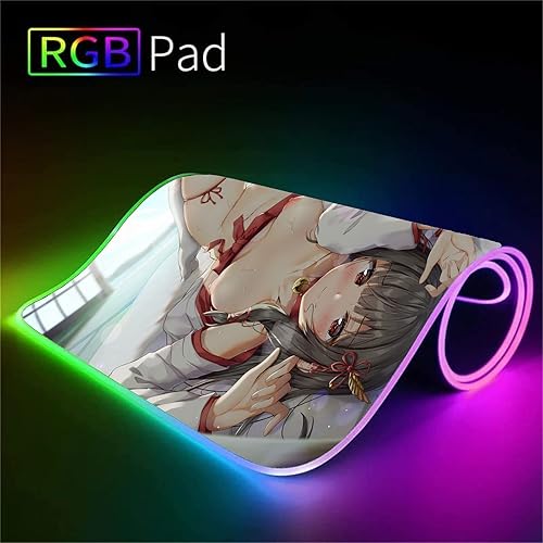 Miniatura 3 de Mouse Pads Sexy Anime Girl Mouse Mats XXL Computer Pad Mause Gamer RGB Keyboard LED Backlight Gaming Mat Pc Game Large 35.43 inch x15.74 inch- A3