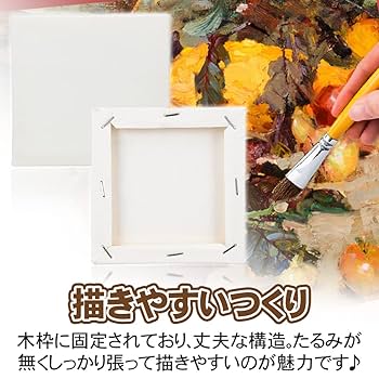 Amazon.co.jp: 張りキャンバス 12枚セット ミニサイズ たるみ