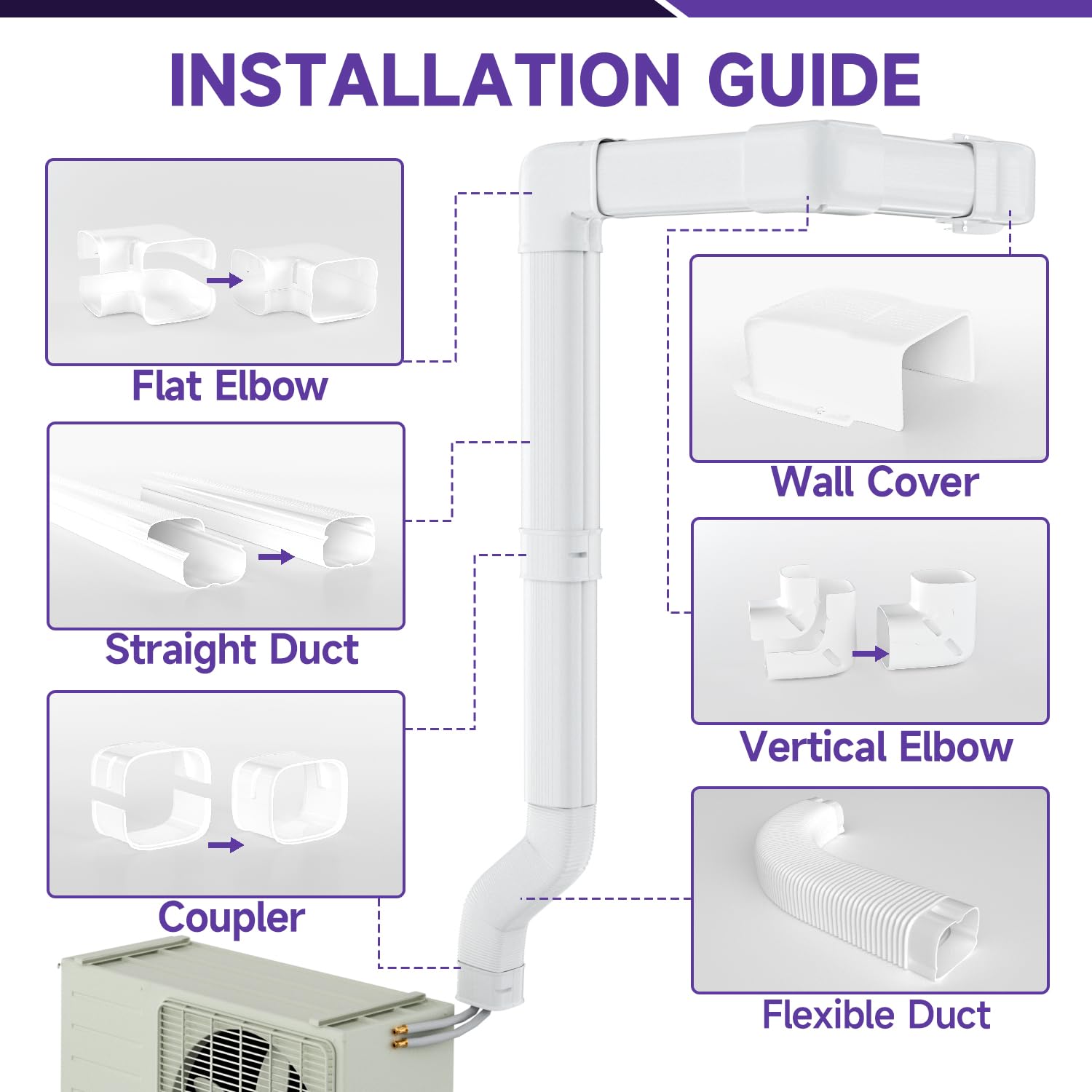 Snapklik.com : Cestluck 5 17 Ft Mini Split Line Set Cover
