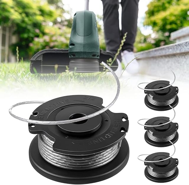 Foreverup 4 Pieces Strimmer Wire for Bosch, Replacement Spool Line Autofeed Nylon Strimmer Wire Compatible with Bosch ART 23 SL 26 SL Grass Trimmer F016800569 F016800385 (1.65mm x 4.9m)