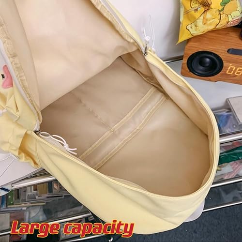 Miniatura 6 de UIVXXUD Kawaii Backpack with Cute Accessories - Waterproof Nylon Double Shoulder Bag (Black)