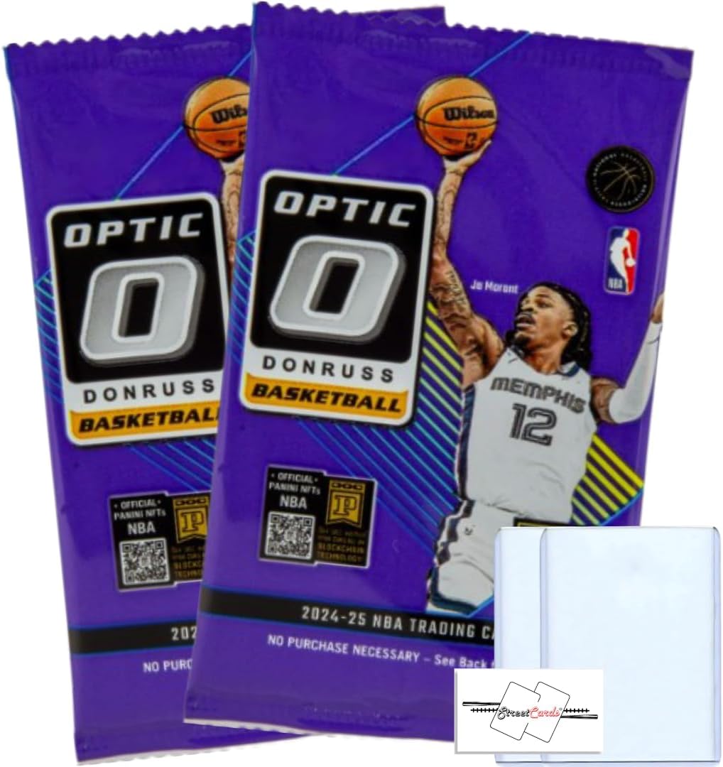 2024-25 Donruss Optic Basketball Retail Pack(s)/Box Trading Cards + Toploader(s) + StreetCards Magnet! Look for DOWNTOWNS! (Retail Box + 6 Toploaders, 1.0, Box)