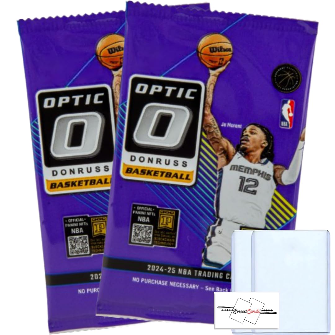 2024-25 Donruss Optic Basketball Retail Pack(s)/Box Trading Cards + Toploader(s) + StreetCards Magnet! Look for DOWNTOWNS! (2 Packs + 2 Toploaders, 1.0, 2 Packs)