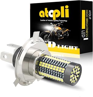 H4/9003 LED Headlight Bulb Motorcycle Hi/Lo Beam 360 Degree 7 Sides 126SMD Chips 6000k 2800 Lumens Super Bright White HS1 HB2 P43t Car Headlamp Pack of 1