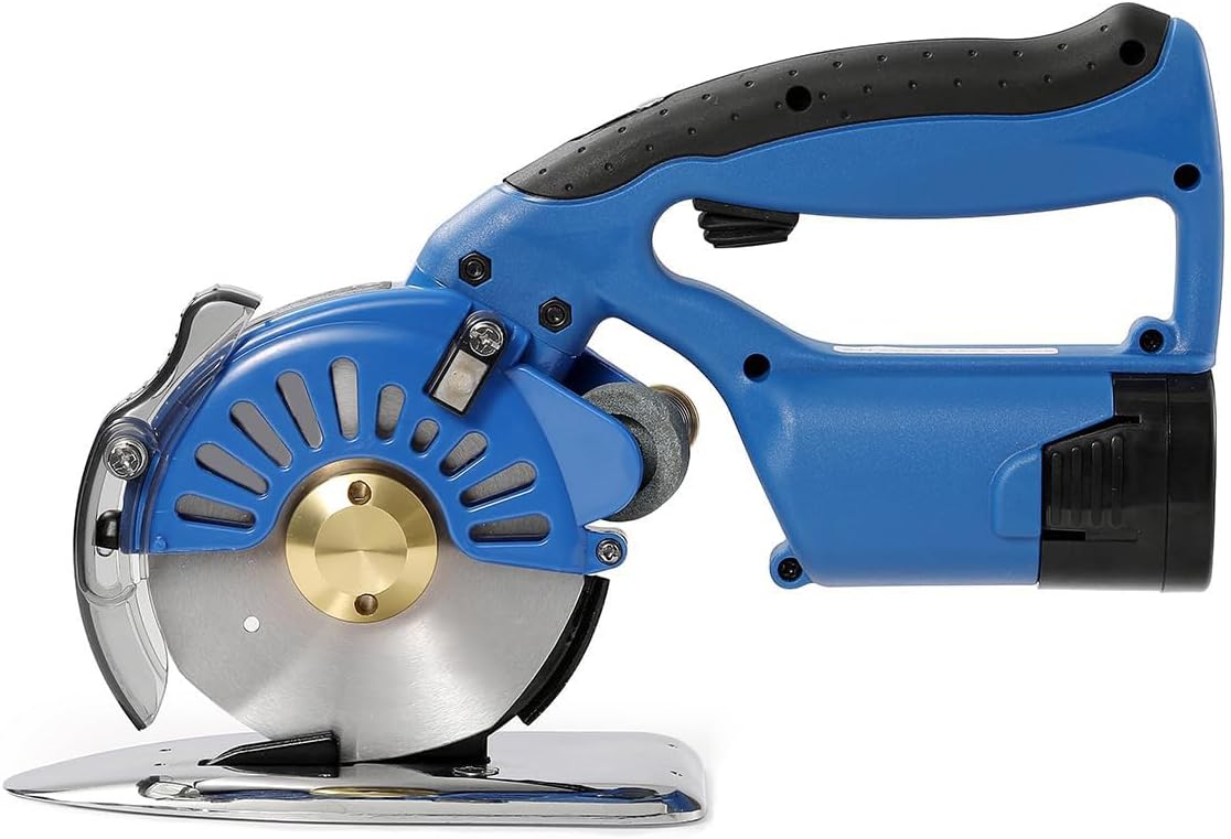 Electric Rotary Fabric Cutter, 100/110/125mm Cordless Cloth Cutting Machine, Electric Scissors, with 2 Battery, 5 Speed Setting for Cutting Fabric Cotton B
