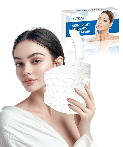 EVFOFO Cordless LED Face Mask with 7 Color Options for Skin Rejuvenation