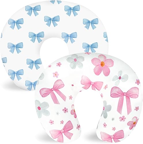 Hooyax Juego de 2 fundas de almohada de lactancia, ultra suaves y elásticas, adorable funda para almohada de alimentación infantil, ajuste perfecto