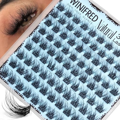 Winifred Lash Clusters Natural Eyelash Clusters Wispy Fluffy Cluster Eyelash Extensions C Curly Short 10-12-14mm Lash Extensions DIY Spider Lightweight Individual Lashes Clean Girl by Winifred
