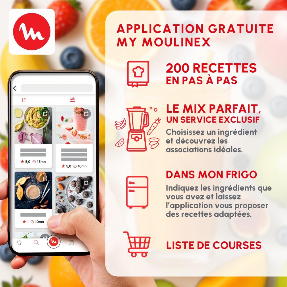Moulinex Blender mixeur, Soupe maker, 1100 W, Bol 2 L, Lames inox, 3 programmes automatiques, Mode manuel, Mixage parfait, Soupes, Smoothies, Fabriqué en France, Soup&Plus LM924500