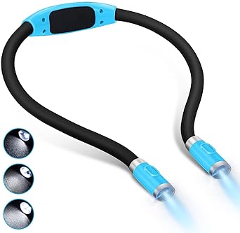 LUXJET Rechargeable LED Book Light, Flexible Neck Lamp for Reading in Bed Or Car at Night with Adjustable Brightness, 4 LED Bulbs, Ideal for Kids,Crafts,Knitting, Repair,Travel Or BBQ