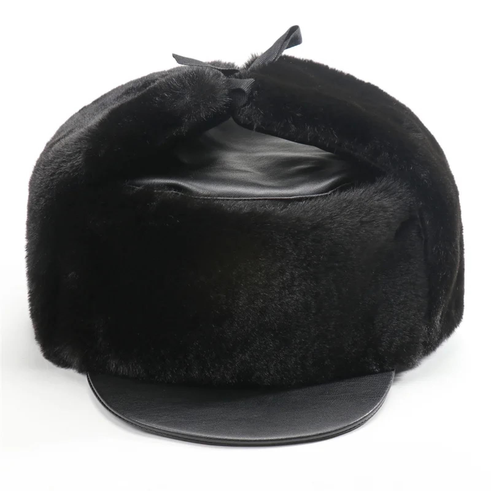 Gorros De Aviador Gorros De PU para Invierno Gorro Cálido para Nieve para Mujeres Y Hombres Gorros Térmicos con Orejeras Sombrero para Exteriores
