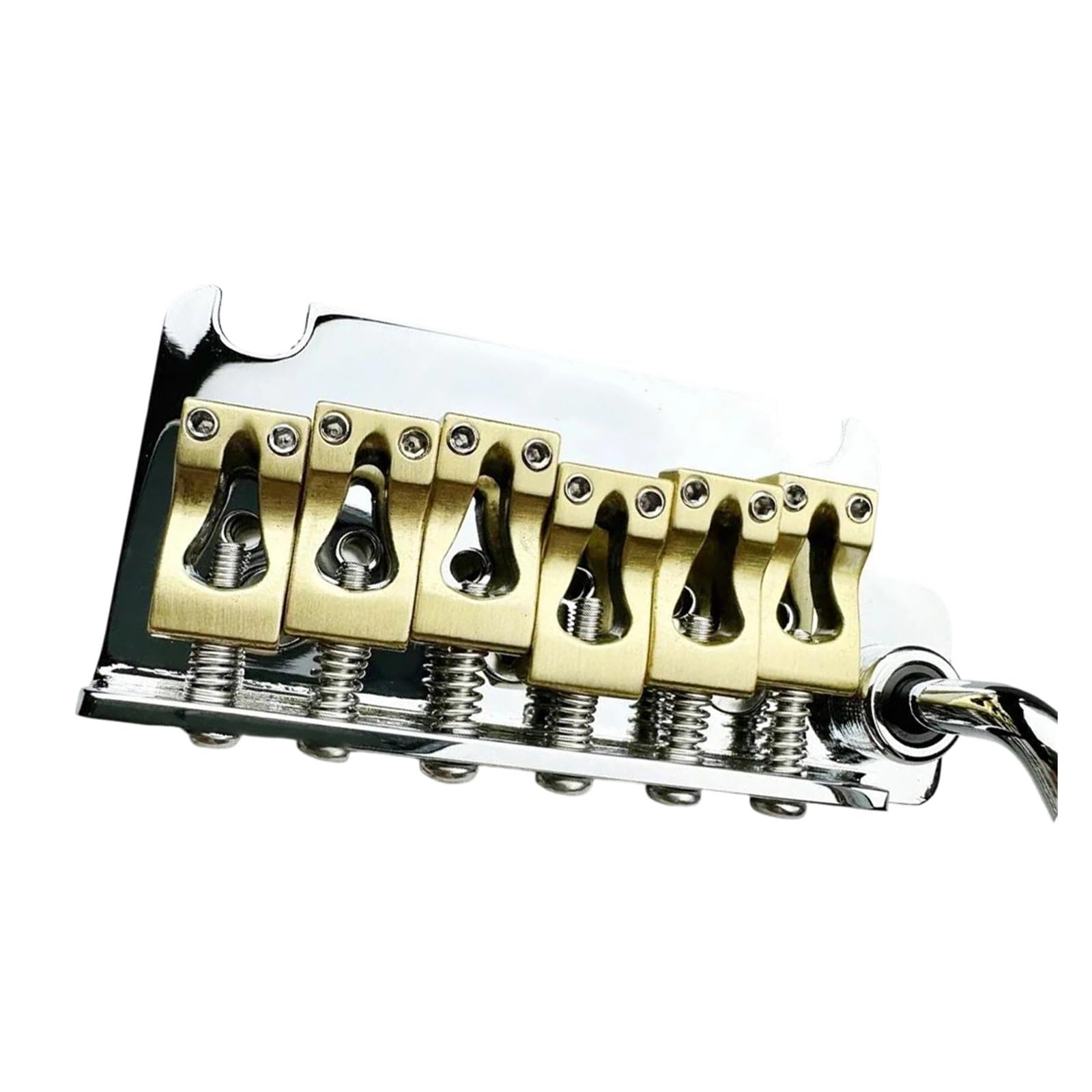 Puente Trémolo Para Guitarra Eléctrica Con Bloque De Latón Y Montura Plateada Cromada | Puente de guitarra