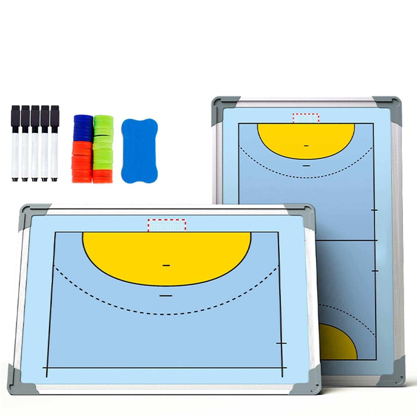 Professionelles Trainer Taktiktafel Fußball, Handball Taktikboard, Inklusive Markern und Schwamm, zum Aufhängen Geeignet, Ideal für Training und Unterricht