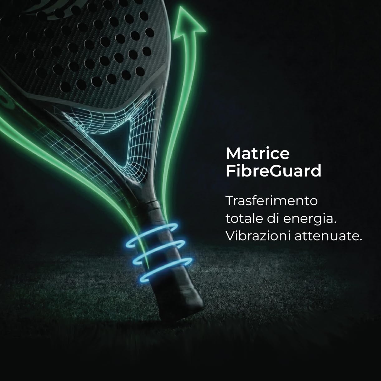 Racchetta Padel Apexus - Telaio e superficie interamente in fibra di carbonio | Racchetta da paddle a forma di lacrima con tecnologia CushionCore, matrice FibreGuard e Power Structure - 3