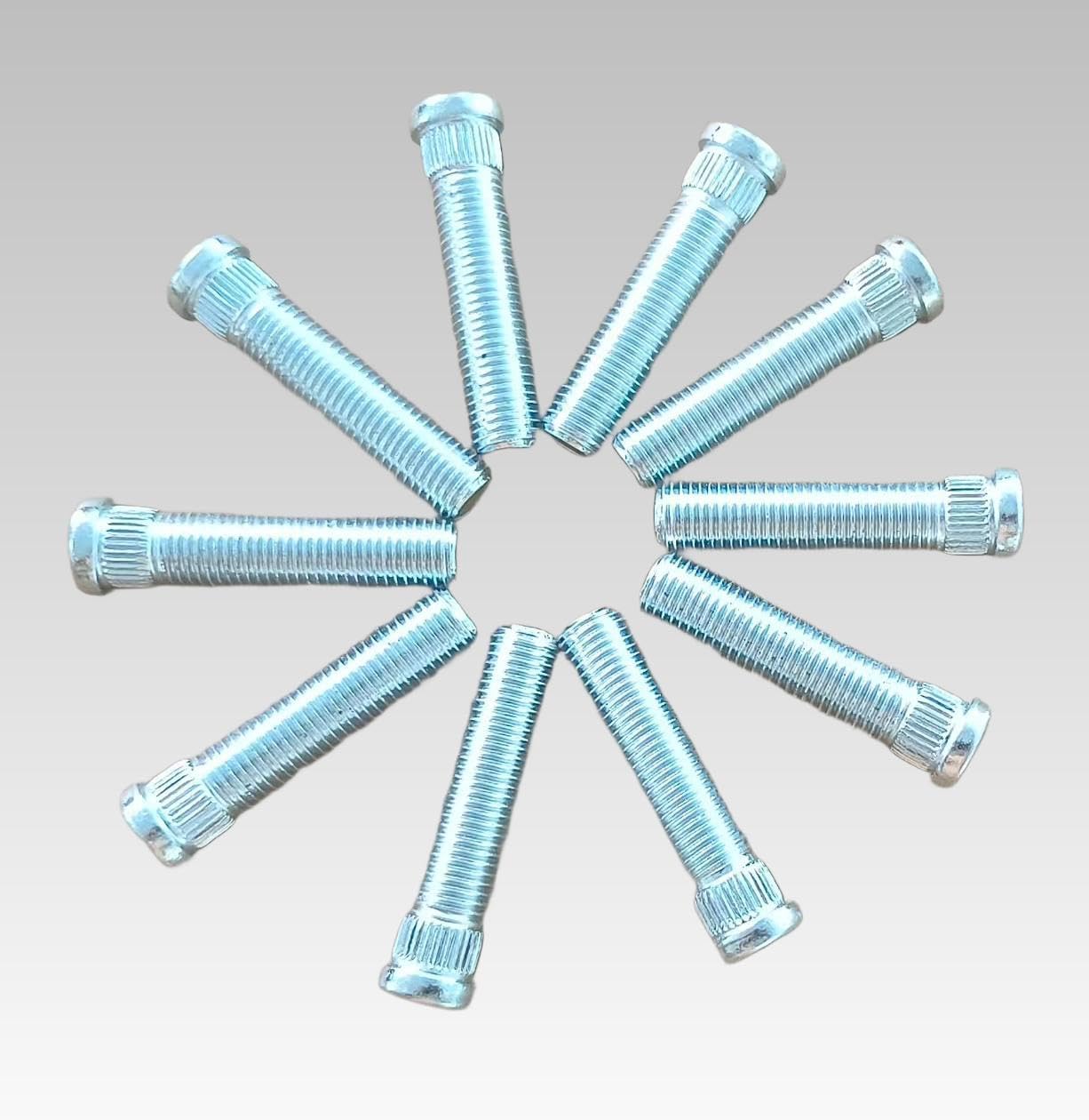 10PCS M12*1.50 Serrated Wheel Stud 610-323 12.80mm Knurl, 54mm Length Compatible with Select Buick Chevrolet Hummer H3