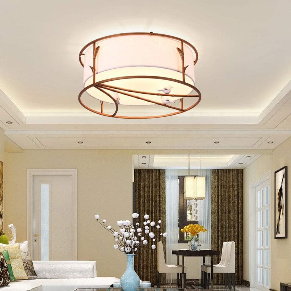 Bird Decoration Ceiling Lamp Round Led Living Room Lamp Bedroom Dining Room Dining Room Lamp Simple Atmosphere Retro Chinese Lamps D60Cm*H23Cm/Large