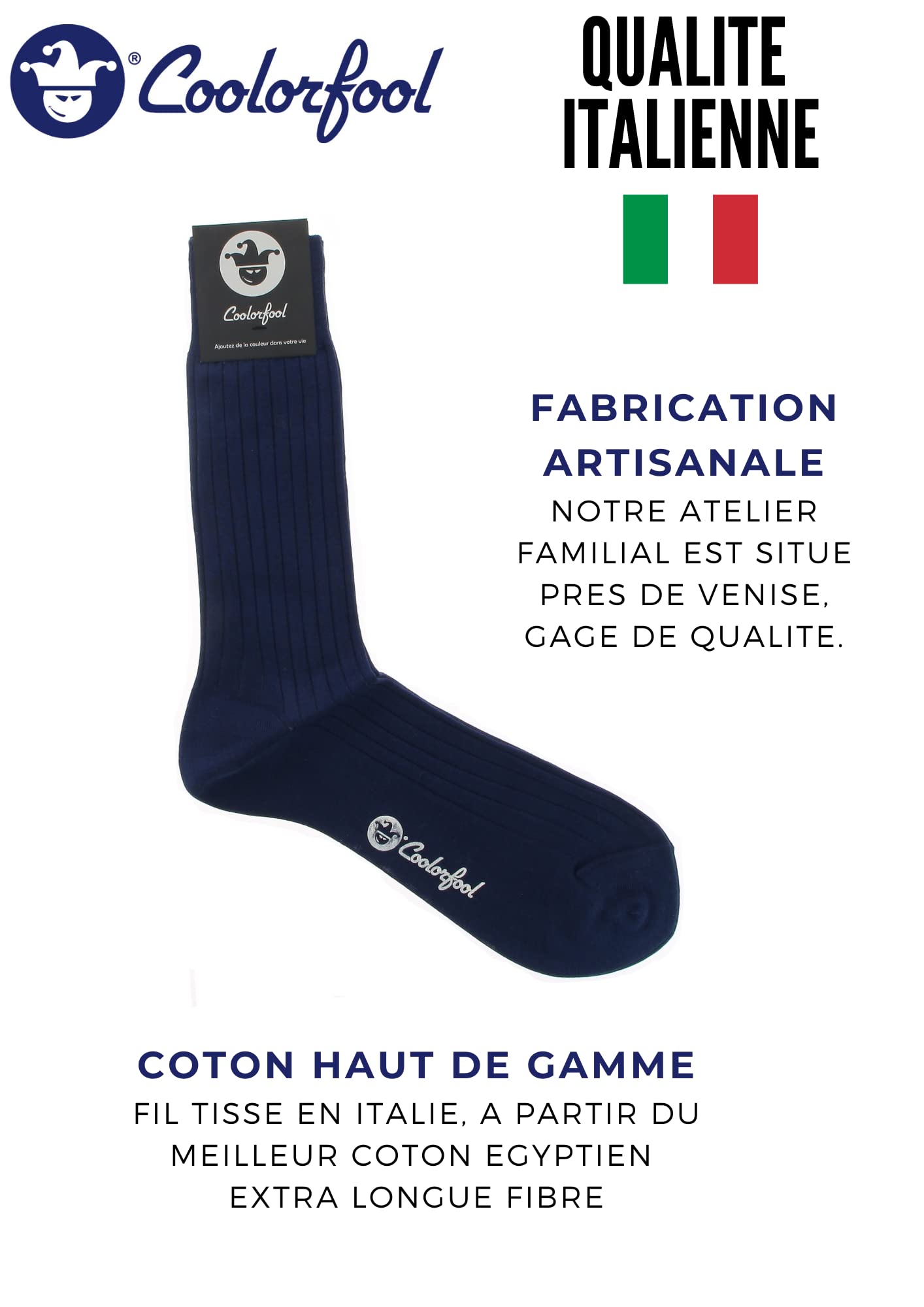 Pack et MEGA Pack de 5, 10, 15 et 100 Chaussettes 100% coton fil d'écosse haut de gamme - fines et douces | homme femme | Fabriquées en Italie Marque Française