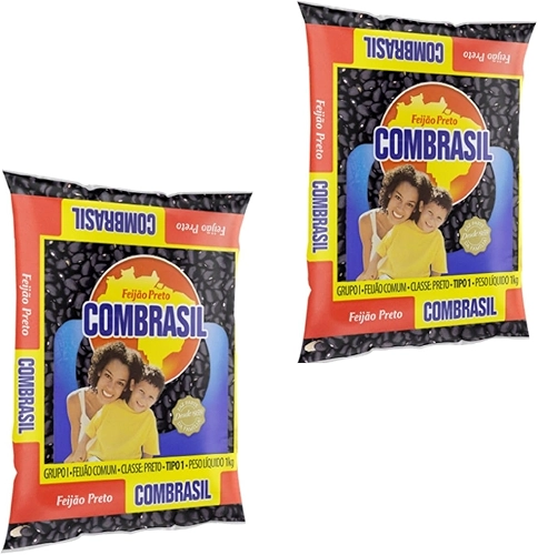 Feijão Preto Combrasil com 2 Pacotes de 1kg Cada