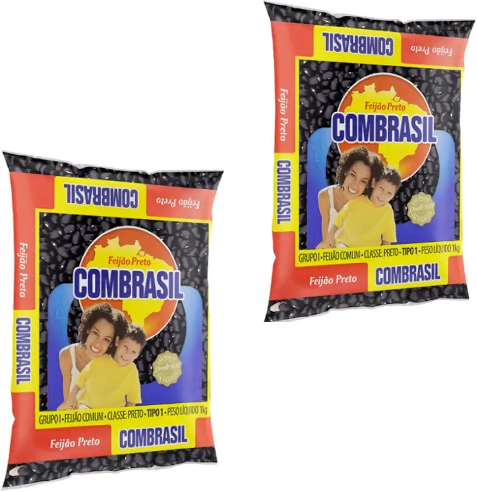 Feijão Preto Combrasil com 2 Pacotes de 1kg Cada