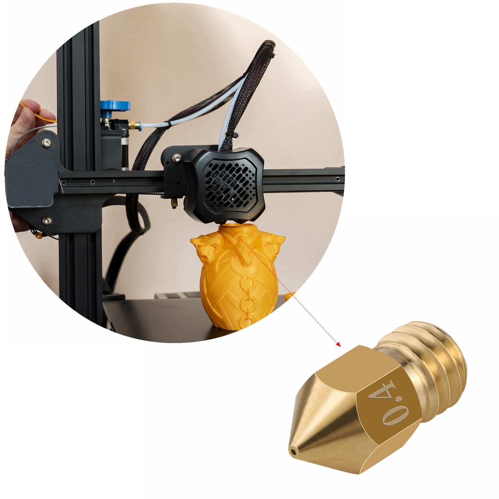 40 sztuk dysz 0,2 mm 0,4 mm 0,6 mm 0,8 mm, mosiężne dysze do drukarki 3D dla Creality Ender 3 V2 /Ender 3/Ender 3 Pro/Ender 3 Max/Ender 5 Pro, Ender 3 S1/Ender 3 Neo/CR 10 Seria...