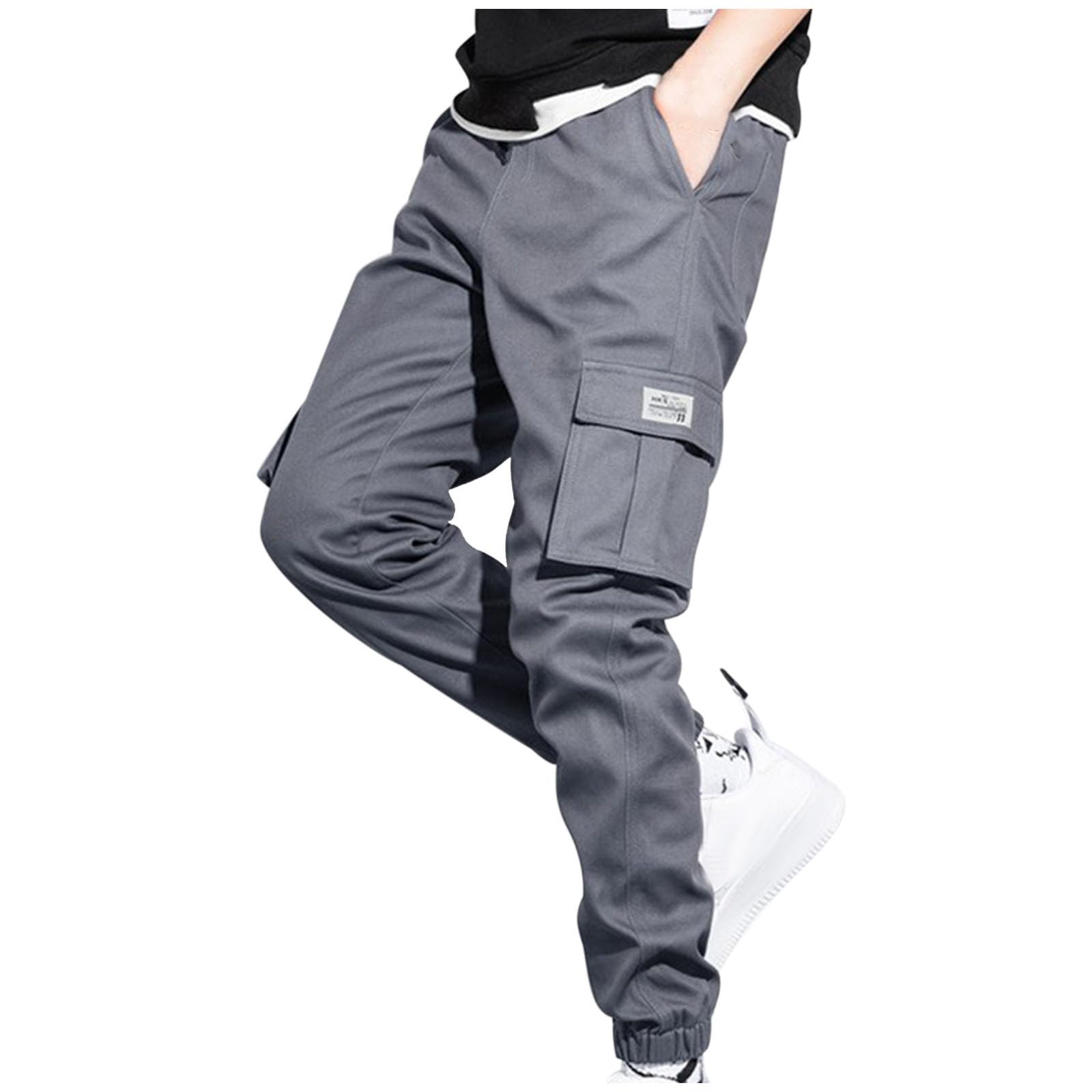 Cargo Pants for Men Slim Fit Casual Work Pants Drawstring Elastic Waist Joggers Outdoor Fishing Hiking Sweatpants — view 10