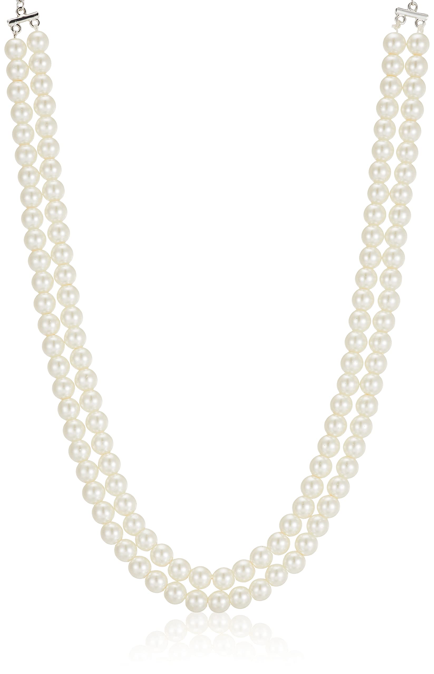 See full amazon price history chart for Estele Rhodium Plated Double Line White Pearls Necklace for Women with Lobster Clasp Estele Rhodium Plated Double Line White Pearls Necklace for Women with Lobster Clasp (B09885B1Z6) Amazon Price History, Amazon Price Tracker