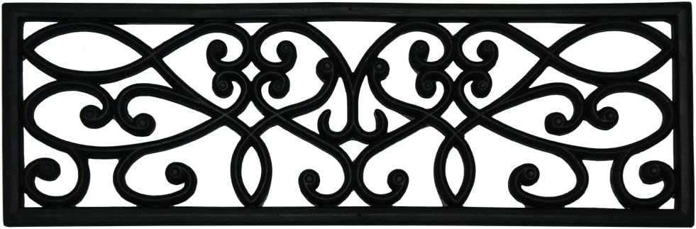 Rubber-Cal 6-Piece New Amsterdam Non-Slip Treads Rubber Step Mats, 9.75 by 29.75-Inch, Black