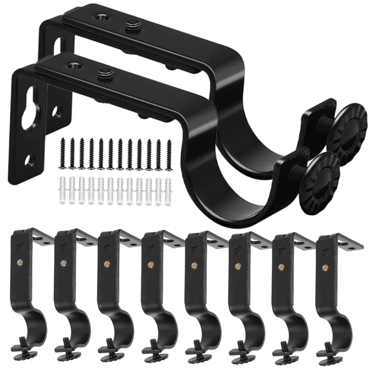 STOBAZA 10pièces Supports De Tringle à Rideaux Muraux Lot pour Tringles De Fenêtre Porte Rideaux Épais Et Barres à Vêtements