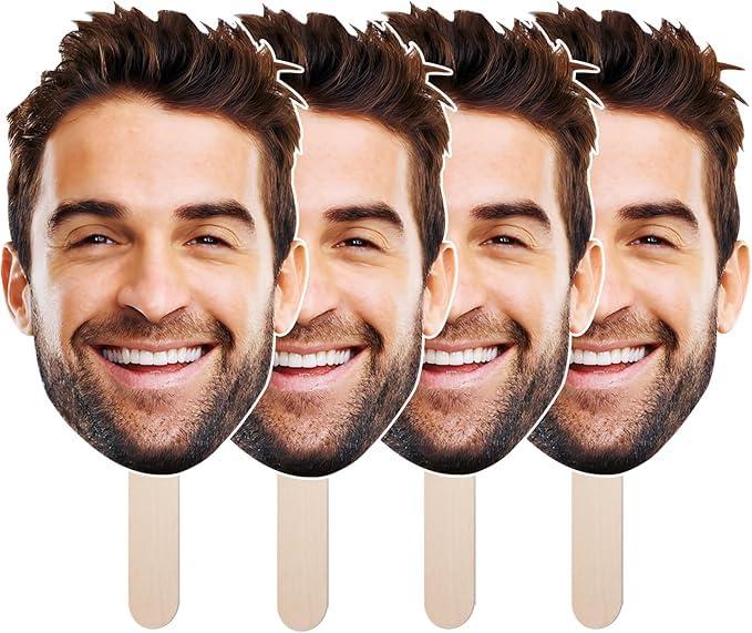 Custom Cutout Big Head Stick, 9 size options, Hand-Hold Fun Face, Party Fun, Graduation Decoration, Personalized Big Face, Life Size Cardboard Contour Cuts, Upload Your Own Photo, 12'' up to 36", 1 PC